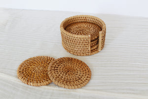 Rattan Coaster Set