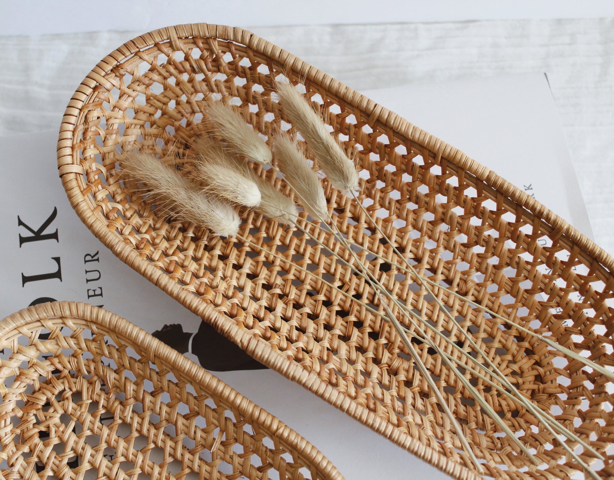 Rattan Tray Set