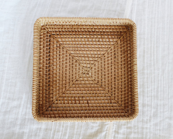 Square Rattan Tray