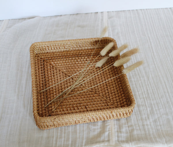 Square Rattan Tray